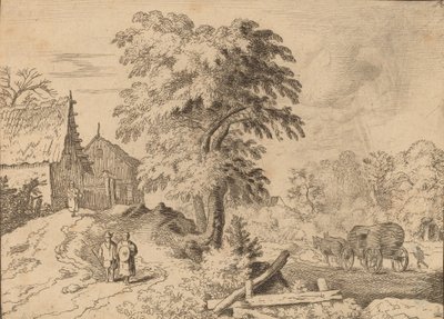 Wóz z dwoma końmi pociągowymi, prawdopodobnie ok. 16451656. autorstwa Allart van Everdingen