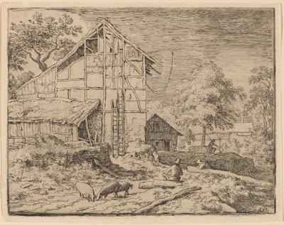 Domek z dwiema drabinami autorstwa Allart van Everdingen