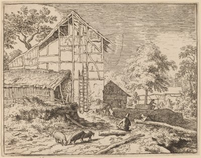 Chata z Dwoma Drabinami, prawdopodobnie ok. godz. 16451656. autorstwa Allart van Everdingen
