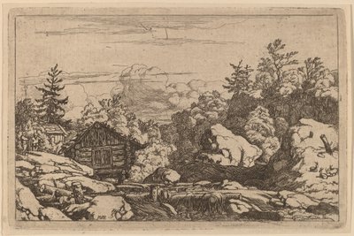 Domki nad Bankiem, prawdopodobnie ok. 16451656. autorstwa Allart van Everdingen