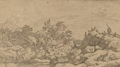 Stado kóz na wzgórzu, prawdopodobnie ok. 16451656. autorstwa Allart van Everdingen