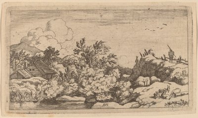 Stado kóz na wzgórzu, prawdopodobnie ok. 16451656. autorstwa Allart van Everdingen
