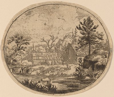 Wioska nad brzegiem rzeki, prawdopodobnie ok. 16451656. autorstwa Allart van Everdingen