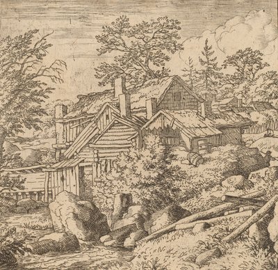 Wioska na zboczu góry, prawdopodobnie ok. 16451656. autorstwa Allart van Everdingen