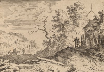 Chata z resztkami żywopłotu, prawdopodobnie ok. 16451656. autorstwa Allart van Everdingen