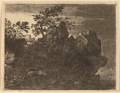 Duża Skała nad Rzeką, prawdopodobnie ok. 16451656. autorstwa Allart van Everdingen