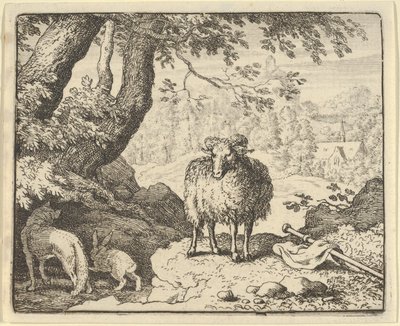 Renard przekonuje królika, aby wszedł do swojej nory i go zabił, 1650-75. autorstwa Allart van Everdingen