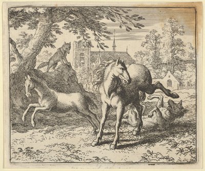 Renard idzie z Borsukiem na dwór, by ułagodzić gniew lwa, 1650-75. autorstwa Allart van Everdingen
