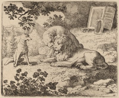 Reynard opisuje zaginione skarby, prawdopodobnie ok. 16451656. autorstwa Allart van Everdingen