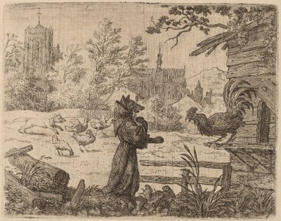 Reynard przebrany za mnicha, prawdopodobnie ok. 16451656. autorstwa Allart van Everdingen