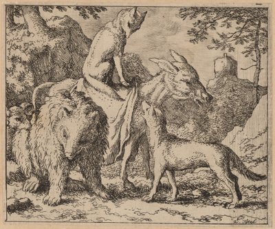 Reynard siedzący na tyłku, prawdopodobnie ok. 16451656. autorstwa Allart van Everdingen