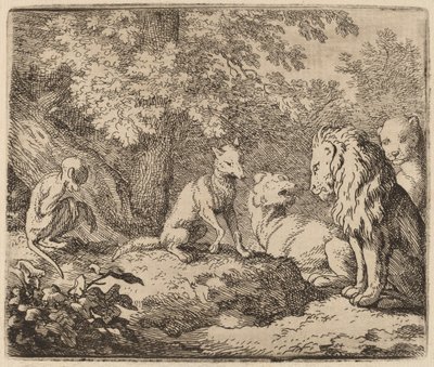 Reynard opowiada historię ukrytego skarbu, prawdopodobnie ok. 16451656. autorstwa Allart van Everdingen