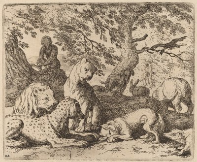 Reynard nawija swoją opowieść i krzywdzi ojca, prawdopodobnie ok. 16451656. autorstwa Allart van Everdingen