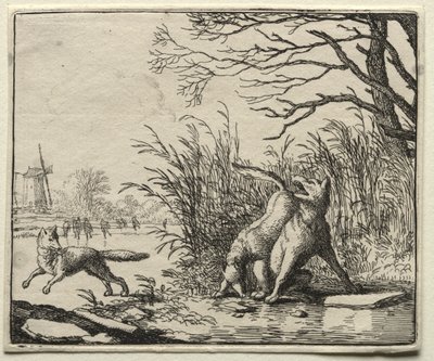 Reynard the Fox: nowe oskarżenie wilka. autorstwa Allart van Everdingen