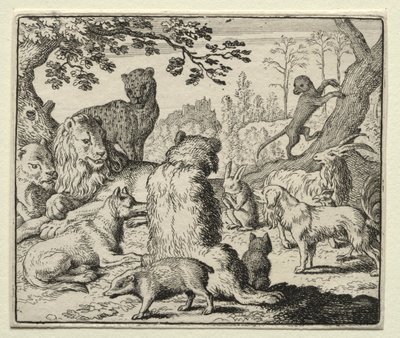 Reynard the Fox: Lew rozkazuje szukać Reynarda autorstwa Allart van Everdingen