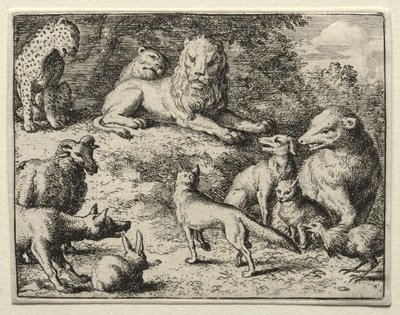 Reynard the Fox: Reynard pojawia się na dworze. autorstwa Allart van Everdingen