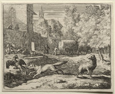 Reynard the Fox: Reynard w pogoni za kurami autorstwa Allart van Everdingen