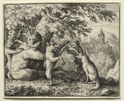 Reynard the Fox: Reynard wyposażony na jego pielgrzymkę. autorstwa Allart van Everdingen