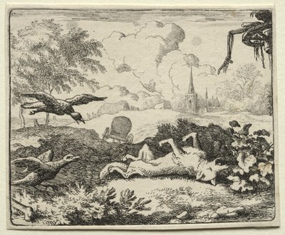 Reynard the Fox: Reynard udaje śmierć autorstwa Allart van Everdingen