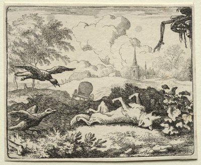 Reynard the Fox: Reynard udaje śmierć. autorstwa Allart van Everdingen