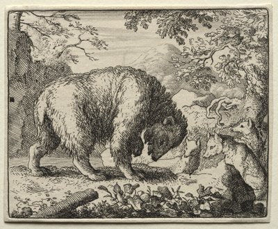 Reynard the Fox: Reynard obiecuje miód niedźwiedziowi autorstwa Allart van Everdingen