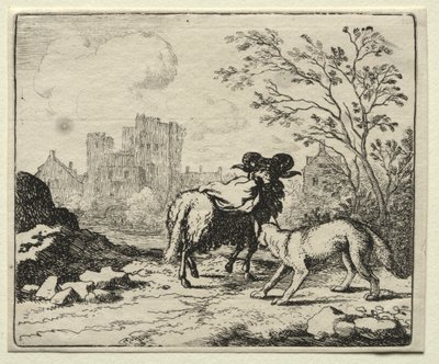 Reynard the Fox: Reynard wysyła paczkę do lwa autorstwa Allart van Everdingen