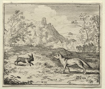 Reynard Lis: Reynard i Królik autorstwa Allart van Everdingen