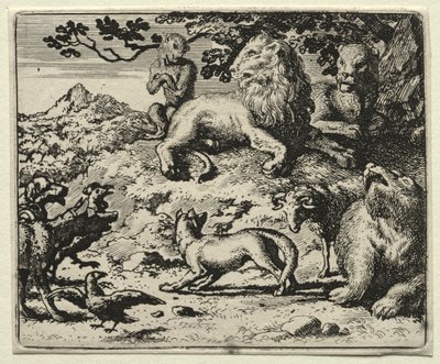 Reynard the Fox: The Animals Complain od Reynards Pardon. autorstwa Allart van Everdingen