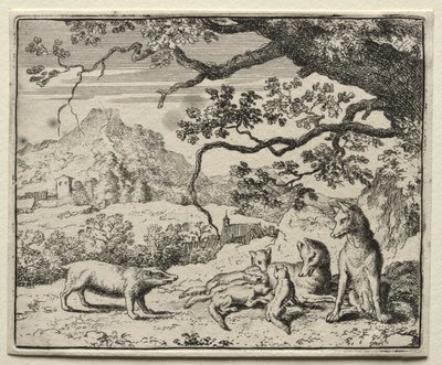 Reynard the Fox: Borsuk wzywa Reynarda na dwór. autorstwa Allart van Everdingen