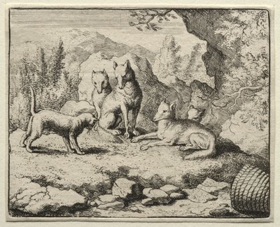 Reynard the Fox: The Cat wzywa Reynarda na dwór. autorstwa Allart van Everdingen