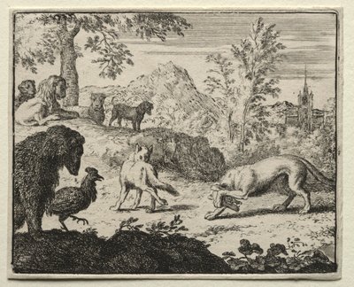 Reynard the Fox: Walka między Reynardem a Wilkiem. autorstwa Allart van Everdingen