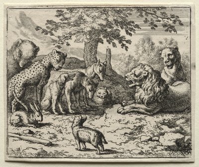 Reynard the Fox: The Lions Council. autorstwa Allart van Everdingen