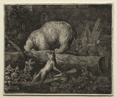 Reynard the Fox: W pułapce niedźwiedzia. autorstwa Allart van Everdingen