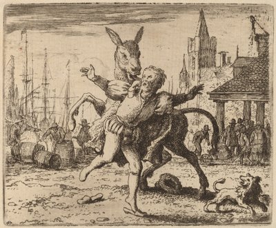 Osioł i pies prawdopodobnie ok. 16451656. autorstwa Allart van Everdingen