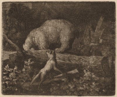 Uwięziony niedźwiedź, prawdopodobnie ok. 16451656. autorstwa Allart van Everdingen