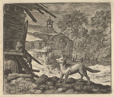 Kot wspina się po stodole, 1650-75. autorstwa Allart van Everdingen
