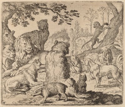 Lew rozkazuje masowy atak na Reynarda, prawdopodobnie ok. 16451656. autorstwa Allart van Everdingen