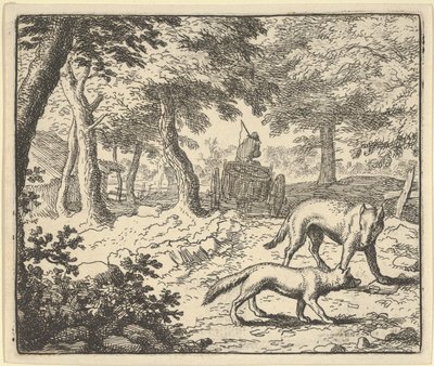 Wilk oskarża Renarda o zjedzenie ryby, którą ukradł, 1650-75. autorstwa Allart van Everdingen