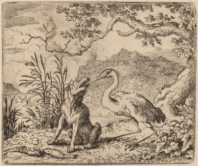 Wilk i Żuraw, prawdopodobnie ok. 16451656. autorstwa Allart van Everdingen