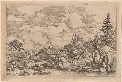 Trzy Kozy nad Rzeką, prawdopodobnie ok. 16451656. autorstwa Allart van Everdingen
