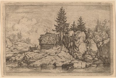 Dwie jodły w pobliżu chat, prawdopodobnie ok. 16451656. autorstwa Allart van Everdingen