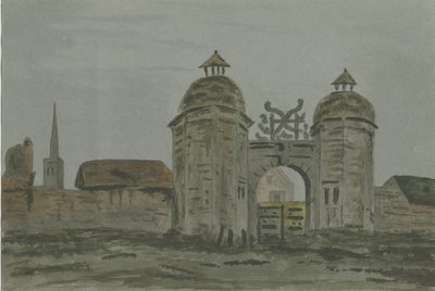 Hamstall Ridware Hall - Porters" Lodge: malarstwo akwarela i [1824-1882] autorstwa Allen Edward Everitt
