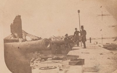 Ewakuacja Fortu Sumter, kwiecień 1861, kwiecień 1861. autorstwa Alma A. Pelot.