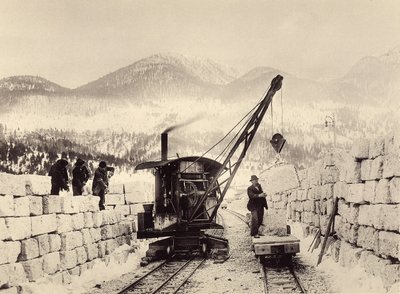 Budowa tuneli Worcheinera, rozpoczęta w 1897 r. Zdjęcie z 1905 r. (zdjęcie) autorstwa Alois Beer