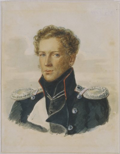 Sergey Lanskoy 1789-1832, oficer gwardii kawalerów, 1829 autorstwa Alois Gustav Rockstuhl