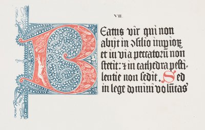 Sztuka litografii: Psałterz - Inicjał B, Płyta VIII autorstwa Alois Senefelder