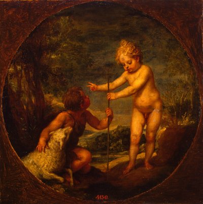 Chrystus i Jan Chrzciciel jako dzieci, ok. 1665 autorstwa Alonso Cano