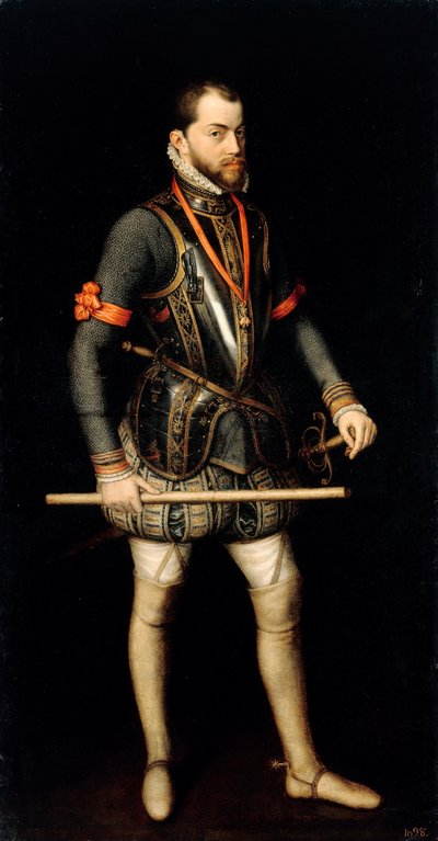""Portret Filipa II (1527-1598), króla Hiszpanii"" (Portret Filipa II (1527-1598), króla Hiszpanii i Portugalii) Obraz Alonso Sanchez Coello (1531-1588) Olej na płótnie wym. 187x100 cm Staatliche Museen, Berlin autorstwa Alonso Sánchez Coello