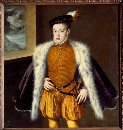 Portret księcia Don Carlosa (1545-1568) syna Filipa II. Obraz Alonso Sanchez Coello (1531-1588) Ec. Esp. autorstwa Alonso Sánchez Coello