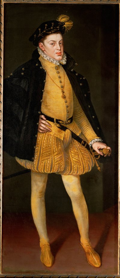 Niemowlę Don Carlos, syn Filipa II i jego pierwszej żony i kuzynki Marii Portugalskiej ... (obraz na płótnie) autorstwa Alonso Sánchez Coello